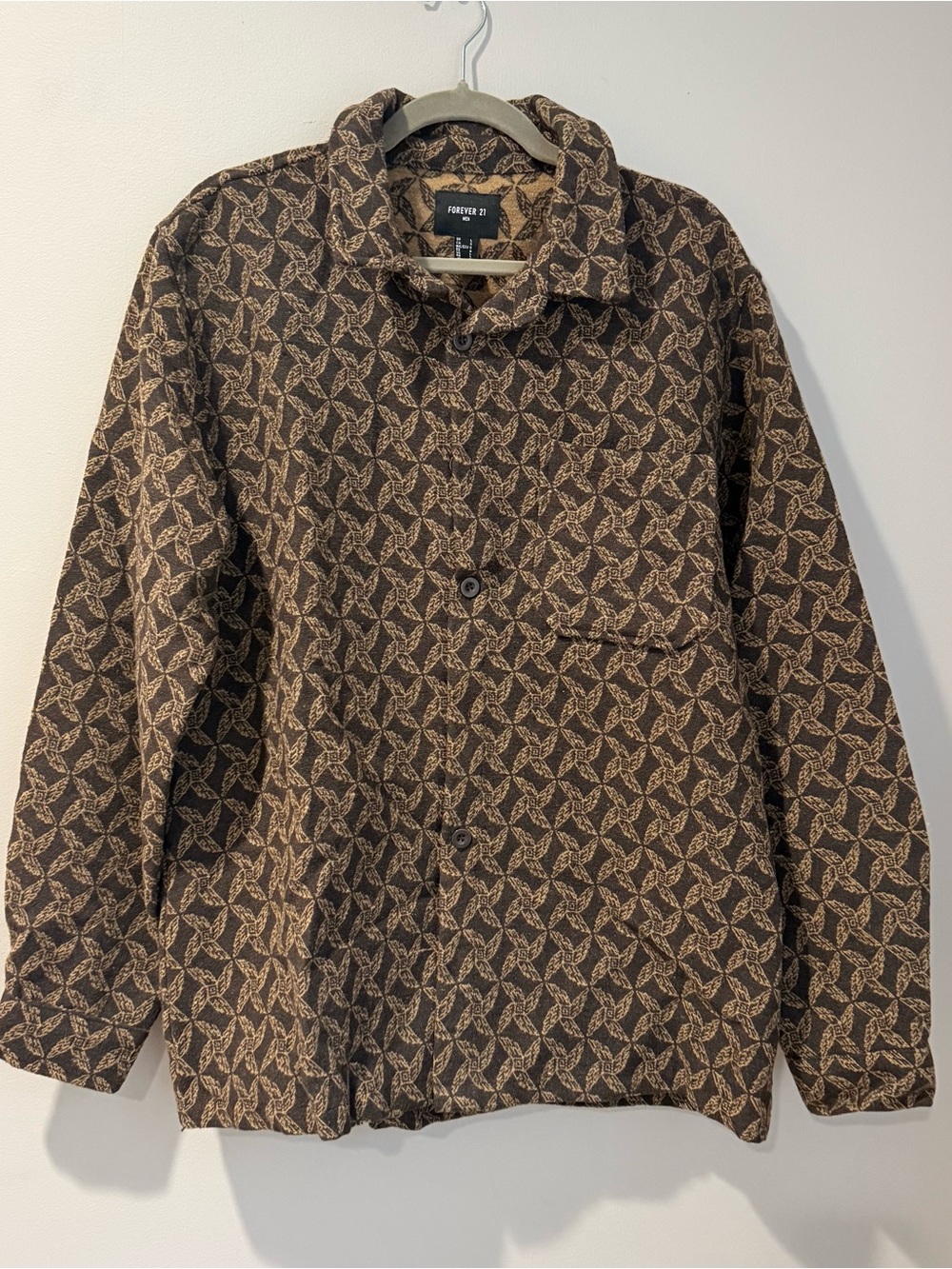 Men’s Forever 21 Brown Patterned Shacket